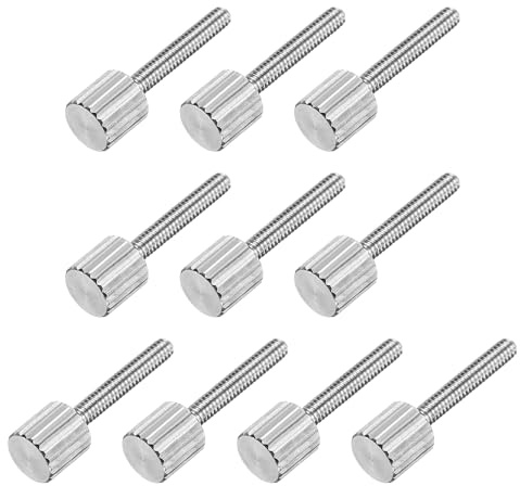 sourcing map Lot de 10 vis moletées M2 x 12 mm en acier inoxydable 304 à tête plate entièrement filetée pour maison, électronique, machine