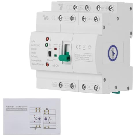 Interruttore di trasferimento automatico, Dual Power 63A 2P ATS per camper e distributori di casa, commutazione di corrente di emergenza, interruttore di priorità di rete, camper