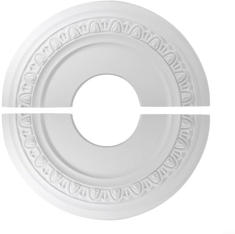 Evenoonest Medallón de techo, 30,5 cm, color blanco, de poliuretano, cubiertas de luz para ventilador de techo, diseño dividido, impermeable, decoración para el hogar y la oficina