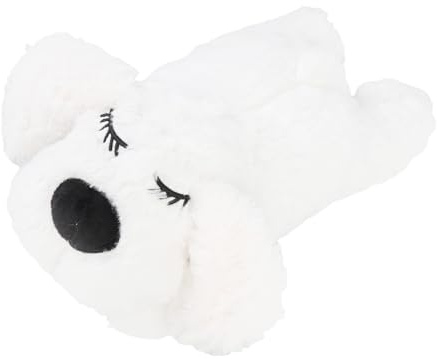 Eacam Jouets Jouet Interactif pour Chien, Aide Apaisante pour Chiot, Jouet Interactif Animal de Compagnie, électronique Chien, en Peluche, Battement de Cœur, (Blanche)