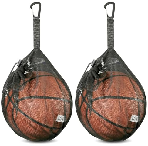 BOFYTR 2-Piece Basketball Bag Set Black | Black ball bag set for sports storage. Works as a football bag for balls, cricket ball bag, or for basketball accessories.