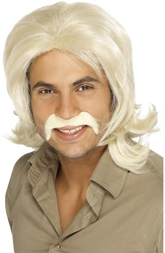 Smiffys 70er Retro Perücke, Blond, mit Pony Halloween
