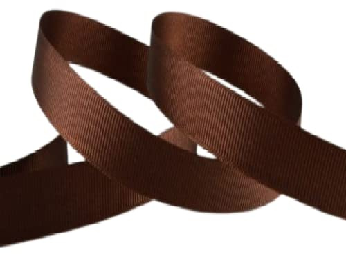 Brown Grosgrain Ribbon 25mm (1 Inch) Wide X 10 Mtrs Double Sided Gift Wrap Ribbon, Ribbons for Gift Wrapping, Christmas Ribbon, Gift Wrapping Ribbon for Crafting, Wedding Party Decor