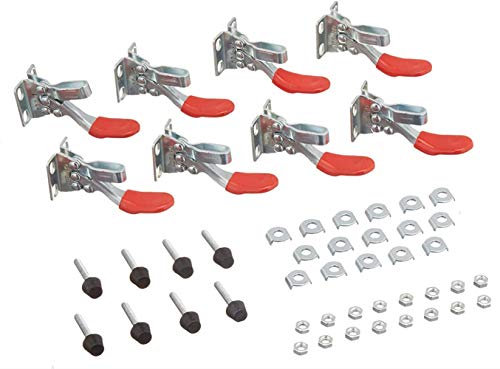 feedal 8pcs GH-201 Herramientas de mano Abrazaderas de palanca Antideslizante Abrazadera Horizontal Herramienta de liberación rápida 30KG Capacidad para operación de la máquina, carpintería, soldadura