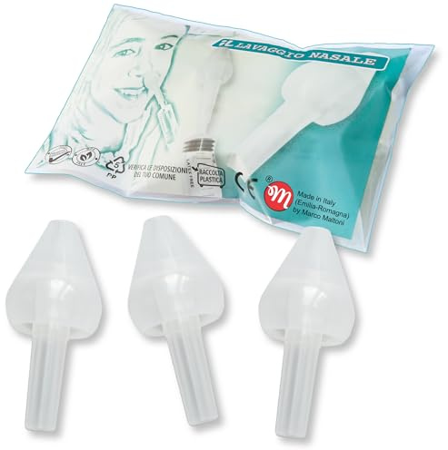 Lavage nasal par Marco Maltoni (3 olives nasales larges) pour lavage du câble nasal avec solution physiologique Rinowash