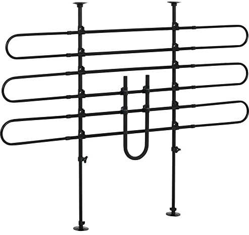 PawHut Auto Trenngitter für Hunde verstellbar Breite 87-135 cm Höhe 85-120 cm Universal Sicherheitsgitter aus Stahl für Kofferraum für Hunde schwarz