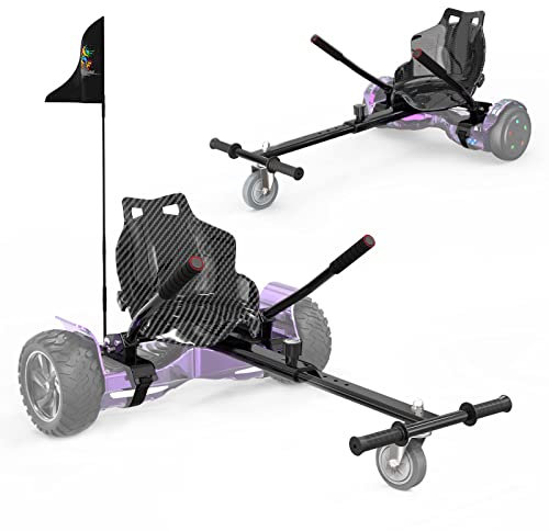 RCB Hoverboard Sitz, Go-Kart Zubehör für Hoverboards, Hoverboard mit Sitz passend für Aller 6.5-10 Zwei Runden Self Balancing Scooter, Hoverkart für Erwachsene und Kinder, Schwarz