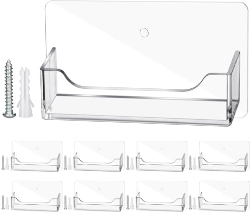 Wesiti 8 Pcs Individual Acrylic Business Card Holders, Wall & Desk Display