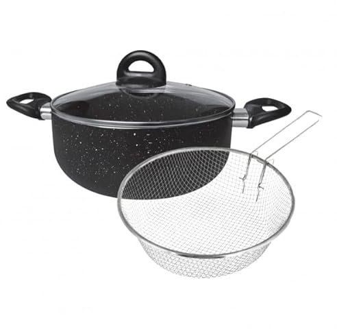 Cheffinger Frittiertopf Fritteuse Pommes Topf mit Korb Ø 24 cm Induktion CF-PAFRY24