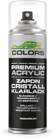 COLORS Zapon Cristall Klarlack Sprühlack, 400ml Spraydose - Vergilbungsfrei, Schutzlack, Transparent, UV-beständig, für Innen & Außen, Klarlack glanz