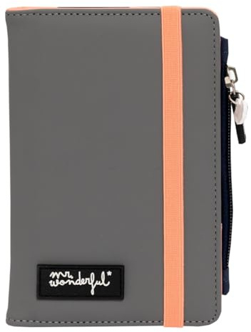 Mr. Wonderful - Passport Holder Grey - Destination: The World - Funda de Pasaporte - Realizada en Poliéster - Portadocumentos de Viaje