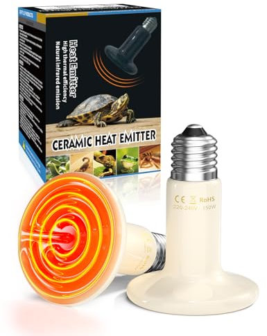 BrightArk 2 Stück 150W Keramik Reptilien Wärmelampe, Reptilien Wärmelampe Terrarium AC220V, E27 Heizlampe für Terrarien – Ideal für Reptilien, Schildkröten, Eidechsen, Schlangen, Spinnen & mehr