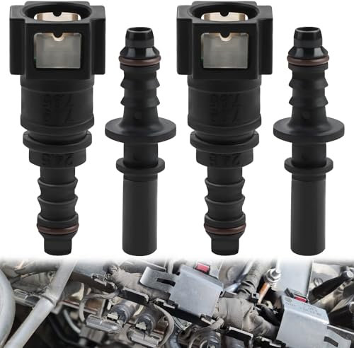 LEIBOCHAO 2 Ensemble 7.89mm à 8mm Droit Voiture Carburant Tuyau Rapide Libération Connecteur Ensemble, Kit de Connecteur de Coupleur à Dégagement Rapide de Tube
