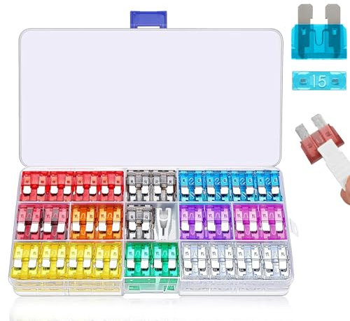 120 Stück KFZ Sicherungen, Flachsicherungen Standart Stecksicherung Gemischt Autosicherungen (2A 3A 5A 7.5A 10A 15A 20A 25A 30A 35A 40A) mit Sicherungszieher Sicherung für PKW Wohnmobil LKW Motorrad