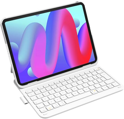 Inateck Keyboard Case for iPad 10th Gen/A16 11th Gen 2025, Ultralight Case with Keyboard for iPad Air M4 2026/M3/M2 11 inch, Air 5/4 10.9 inch, Pro 11 4/3/2/1, with Pen Holder, AirTap BK2007 White