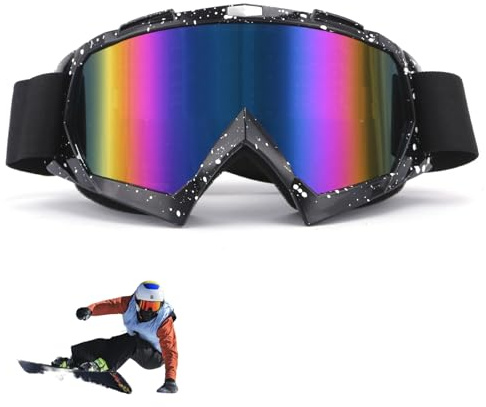 Zyiphor Motorradbrillen Crossbrille,Winddichte Staubdichte Motocross Brille,Skibrille UV Schutz,OTG – Belüftungssystem – Für Damen/Herren (Unisex) bei Motorrad, Ski, Radfahren.