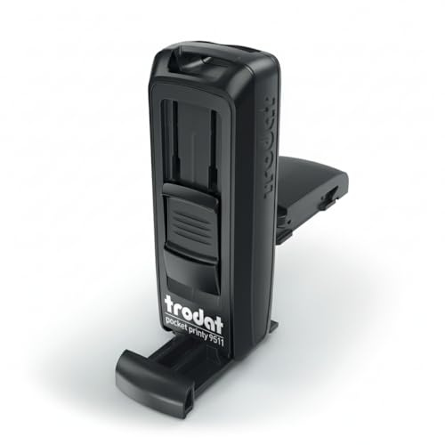 Timbro Tascabile Personalizzato Trodat Pocket Printy 9511 - mm. 38X14 - Completo di Personalizzazione - Timbro Personalizzabile per Professionisti, Medici, Avvocati (Nero)