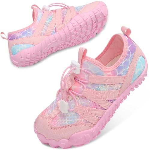 JOINFREE Kids Water Shoes Boys Girls Quick-Dry Aqua Shoes Barefoot Swim Shoes Lightweight Non-Slip Rubber Sole for Beach Pool Holiday Paddling Pool Water Park