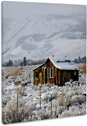3dRose California, Sierra Nevada Mountains, Mono Basin Abandoned Ranch Cabin Museum Grade Canvas Wrap 8x10
