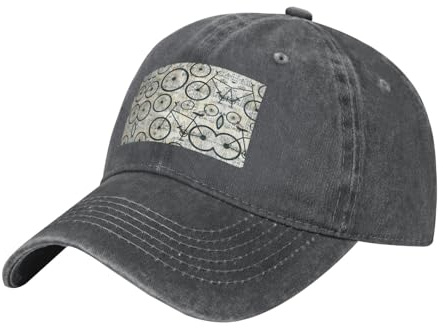 ASFgda Cappello da baseball da uomo e donna in denim lavato retrò con stampa bicicletta cappello regolabile in cotone cappello da papà a tesa curva cappello da sole per sport all'aperto, Rosa violaceo