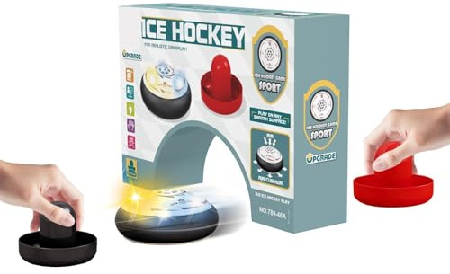 Air Hockey Hover Puck Set – Air Hockey Puckar Elektriska Flytande Áir Ĥockey Game With 2 Pushers | Mini Tabletop Hover H́ockeyspel för barn, familjeunderhållning, bärbar inomhus Ģame Set PP Material