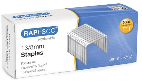 Rapesco S13080Z3 Typ 13/8 mm Galvaniserad Fintrådsklammer, Låda med 5000