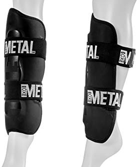 METAL BOXE Protège-Tibias Noir Taille L