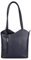 Belli italienische Ledertasche Backpack Classic 2in1 Damen Rucksack Leder Handtasche made in italy Schultertasche - 28x28x8 cm (B x H x T) (Dunkelblau)