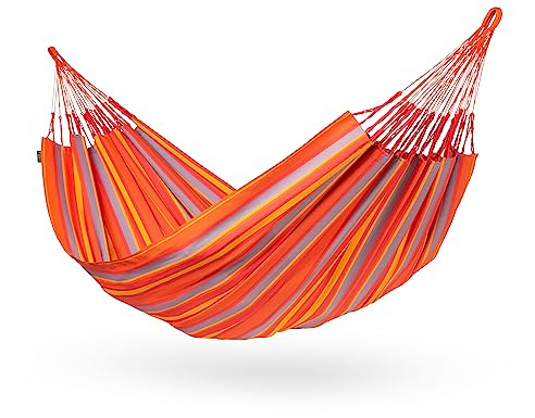LA SIESTA® - Brisa - Klassische Doppel-Hängematte, handgefertigt in Kolumbien, mit 160 cm Breite für entspannte Momente drinnen und draußen. (Toucan)