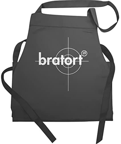 Schürze - Grillschürze - Erwachsene - Bratort Grill Geschenk I Grillmeister I Grill Fans - 60x87 - Anthrazit - geschenke für hobbyköche kochschürze herren grillen mit aufdruck bäckerschürzen