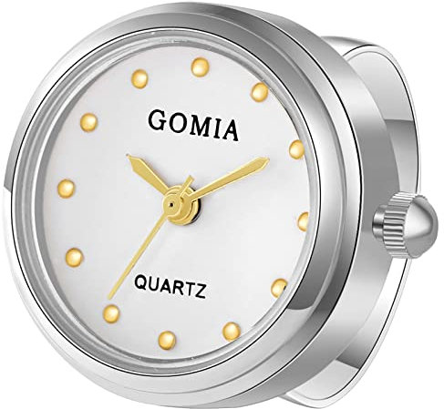 Avaner Ringuhr Fingeruhr mit Rundes Gehäuse Punkt Skala Zifferblatt Verstellbarer Ring 3ATM Wasserdicht Ring Uhr Finger Uhr ALS GESHCNEKE für Damen