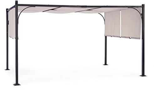 Gazebo Pergola 4x3 m Panama con struttura in acciaio verniciato antracite - Acciaio
