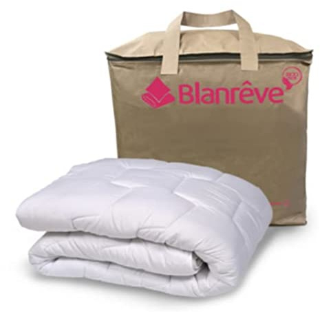 Blanrêve - Couette synthétique Légère et Respirante - Anti Acariens - Lit de 2 Personnes - 240x220 cm - Blanc - Fabriqué en France