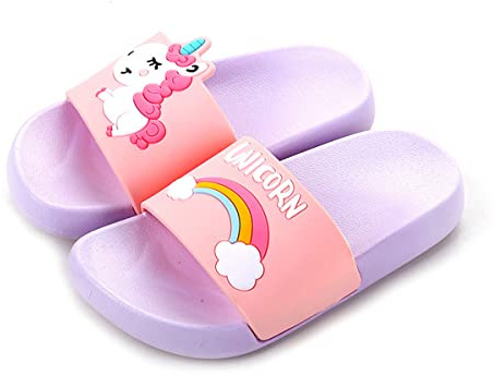 Lanivic Ciabatte da Doccia Unicorno Ragazze Scarpe da Spiaggia e Piscina Bambini Estive Pantofole da Bagno Non -Slip Leggero Ragazzi Sandali da Interno E da Esterno