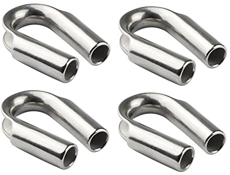 15/64 Stainless Steel Wire Rope Tube Thimble Cable Thimble (Pack of 4)