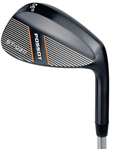 POSSOT 3-teiliges Keil-Set oder einzelne Golfkeile, erhältlich in 52° Spaltkeil für Mann und Frau, rechte Hand mit Gummigriff, schwarz.