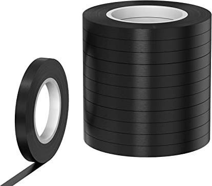 ONLYQIQIU 12 Rolls Black Curling Ribbons for Gift Wrapping Crafting, 5mm Balloon Ribbon Balloon String for Christmas Wedding Birthday Party Decorations 10m/Roll (Black Curling Ribbon)