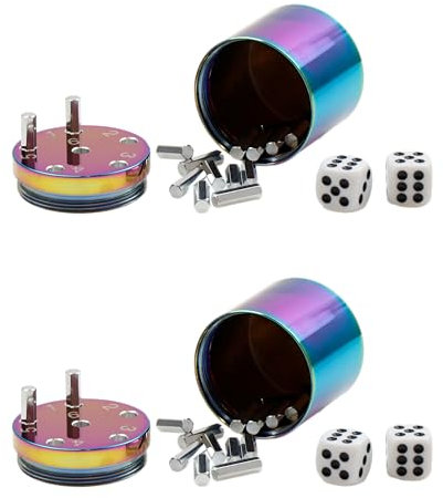 BestSaller SUPER SIX Würfelspiel Aluminum (Mehrfarbig (2 Stück))