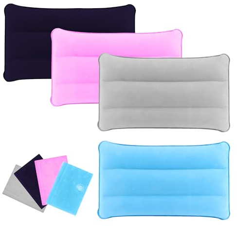TYSM-CC Oreiller Gonflé pour Les Voyages, Plage, Camping et Randonnée - Coussin d'Air Gonflable 4Pcs