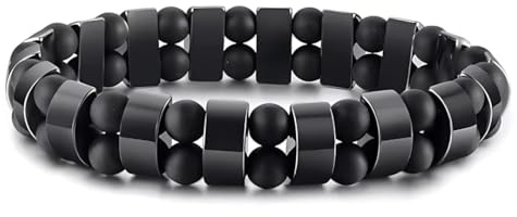 DAC Herrarmband 2 delar naturstenar armband presentförpackning pojkvän kvinna chakra äkta naturstenar tibetansk yoga smycken, Taglia Unica, Sten, Naturlig