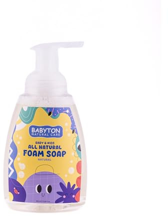 Babyton All Natural Foam Soap for Kids 350 ml Flavor Free– Gentle Hand Wash for Sensitive Skin, Paraben-Free, Plant-Based, Eco-Friendly, Vegan, Cruelty-Free Hand Foaming Soap