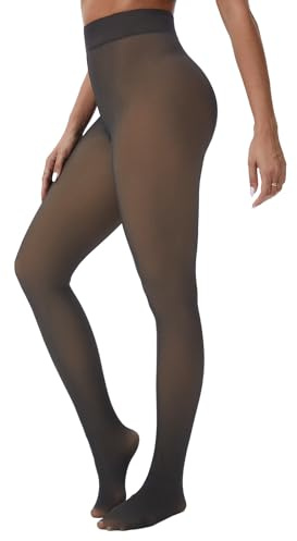 ZAKASA Medias Térmicas Mujer Invierno: Pantimedias Termicas con Forro Polar Medias Reductoras de Alta Elasticidad L Negro Pack de 1