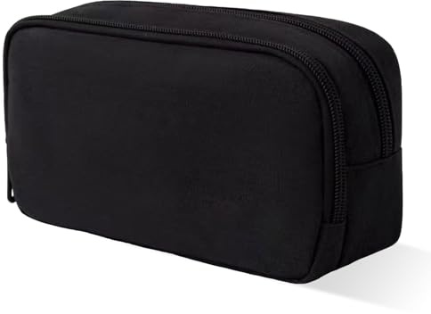 Zipper Black Large Capacity Pen Case Bag,Black Pencil Case for Boys Girls | Stationery Organizer Pencil Pouch,Stationery PencilCase for Secondary School Office Stationary Supplies Storage