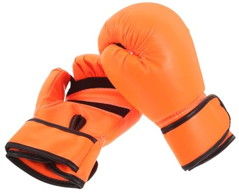 Toyvian Boxing Gloves Orange Pu Material with Sponge Padding, Protecting Hands from Injury for Martial Arts Training and Punching Bag Practice Versatile Use for Boys