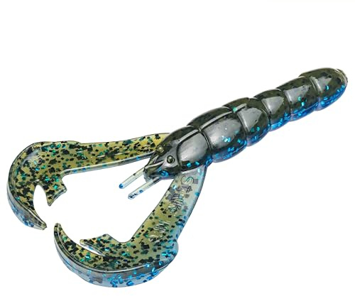 Strike King Rage Craw 4-Inch Fishing Lure, Soft Plastic Grub, Unique Design, Realistic Pincers, Slender Body, 4-Inches, 7-Pack