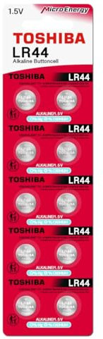 Toshiba LR44 AG13 Alkaline-Batterien, 1,5 V, 10 Stück