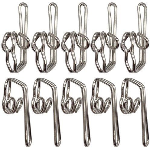 Ucatcher 100 Pack Metal Curtain Header Tape Drapery Hooks, Silver