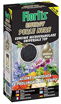 FLORTIS CONCIME UNIVERSALE TOP ENERGY PERLE NERE 600g PIANTE FIORI GIARDINO