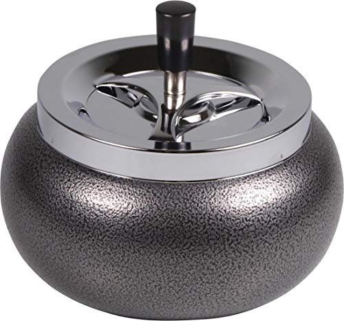 XXL Drehascher Schleuderascher Jumbo rund bauchig chrom-Steinlack von Necuma