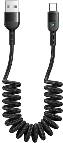 AICase USB Typ C Kabel, Spiralkabel USB C Kabel auf USB 2.0,Verlängerungskabel und Datenübertragung USB C Ladekabel für Huawei Mate 9, MacBook, iPad Pro 2018, Galaxy S9/S8 und mehr